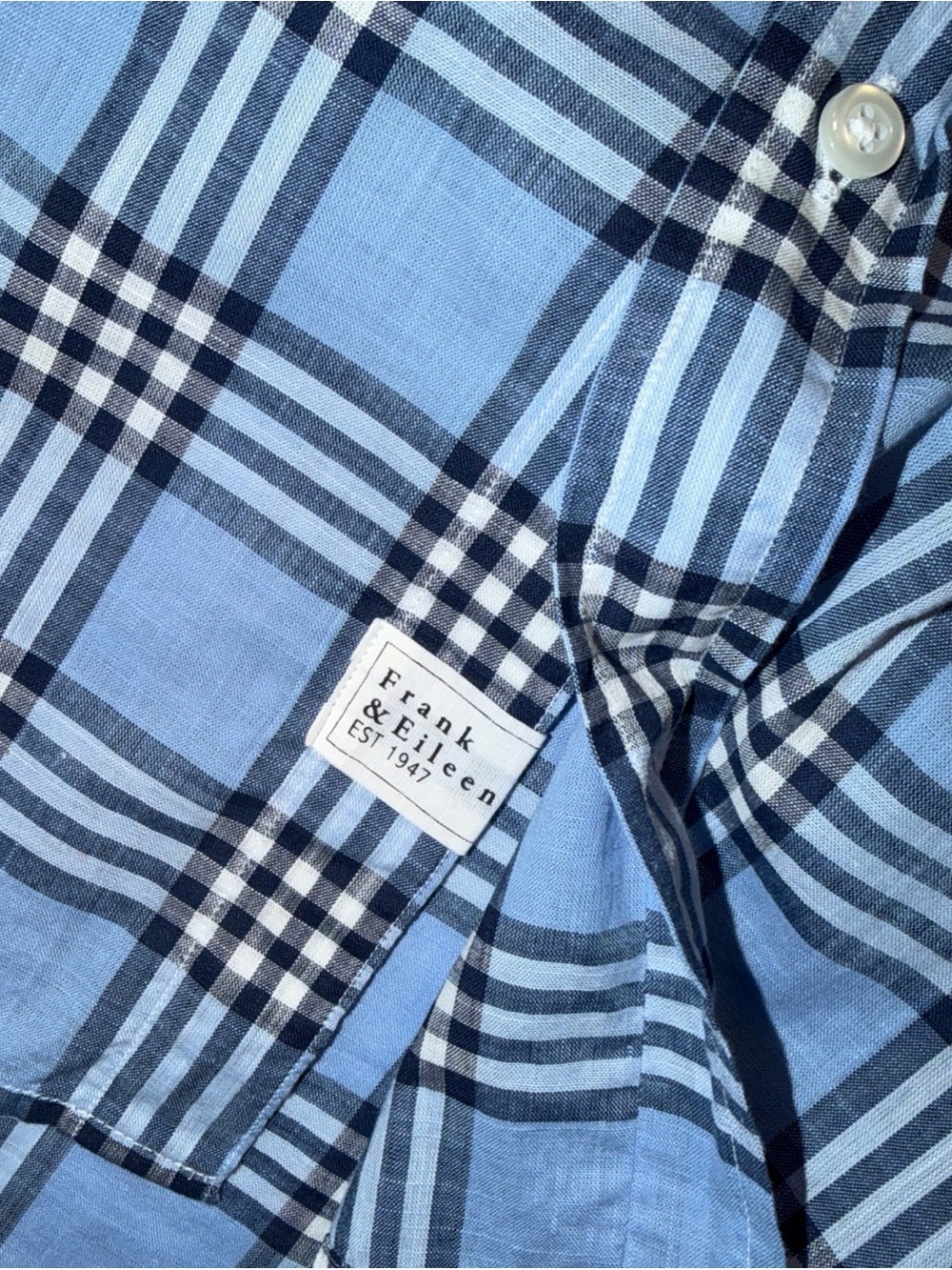 Frank & Eileen Blue Plaid Button-Up Blouse - Picture 6 of 9